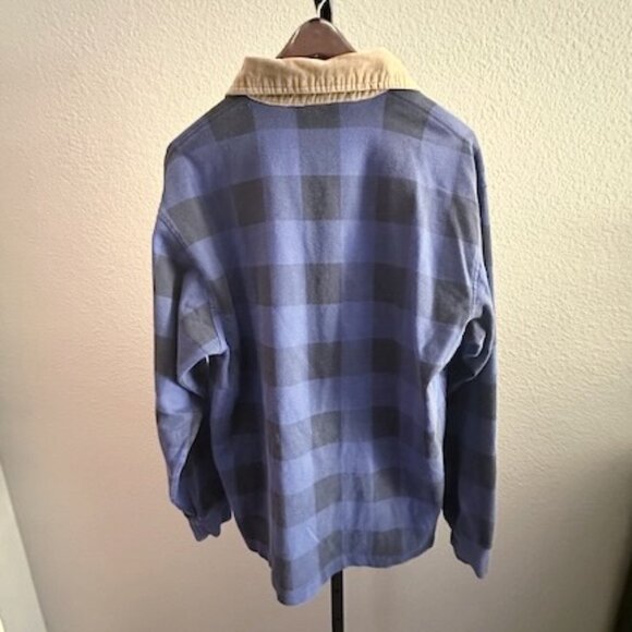 Vintage Eddie Bauer Plaid Rugby Corduroy Collar Long Sleeve Shirt  Size M/M GUC - Picture 8 of 11